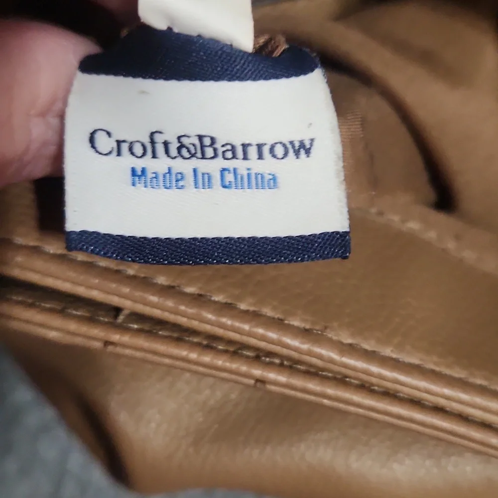Croft And Barrow Early 2000s Leather Shoulder Bag Camel Colored